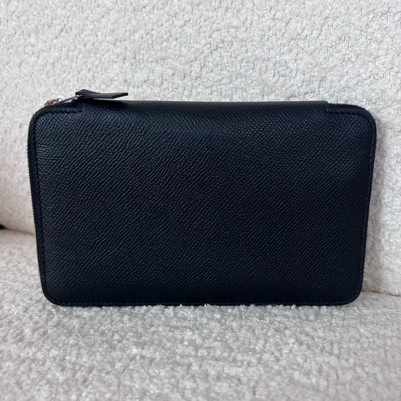 HERMÈS Rare Black Epsom Leather Vision II Zip Agenda Wallet $1900 - Picture 2 of 7